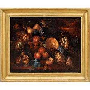 Pittore italiano (XIX sec.) - Natura morta di frutta.