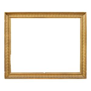 Cornice neoclassica in legno intagliato e dorato. Toscana, inizio XIX secolo.