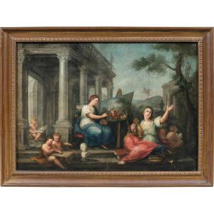 Maestro francese (XVIII sec.) - Allegoria delle Arti.