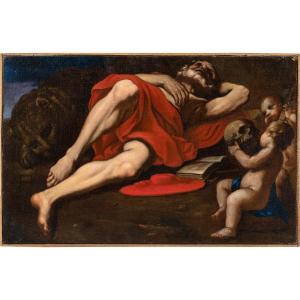 Pittore caravaggesco (XVII sec.) - San Girolamo.