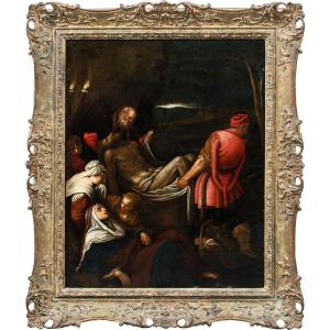 Bottega di Jacopo Bassano (Bassano del Grappa 1510 ca.-1592) - Trasporto di Cristo al Sepolcro.