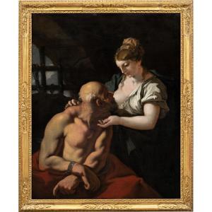 Giovanni Antonio Pellegrini (Venezia 1675 - Venezia 1741) - Carità Romana (Cimone e Pero).
