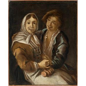 Cerchia di Giacomo Francesco Cipper detto il Todeschini (XVIII) - Scena di genere.