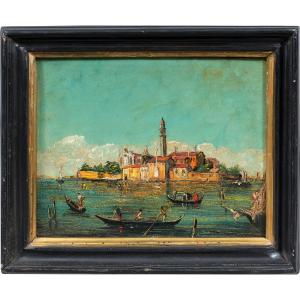 Pittore veneziano (XIX-XX secolo) — Venezia, veduta dell'Isola di San Michele. 