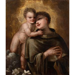 Marco Liberi (Venezia 1644 circa - post 1691) - Sant'Antonio da Padova col Bambino.