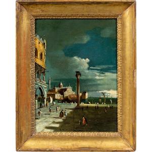 Pittore veneziano (XIX sec.) - Venezia, veduta della Piazzetta di San Marco.