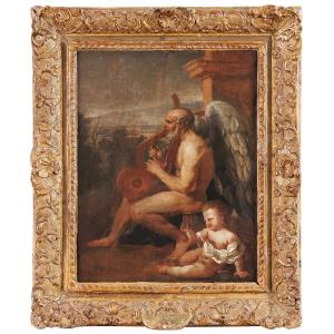 French School, Circa 1820, Allegory Of Time (after Poussin)