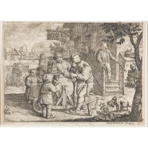 Justus Van Den Nypoort, Etching "knife Grinder" Edition By Franz Prechler
