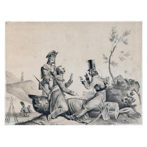 French School, 1820–1830, Soldiers Playing Cards