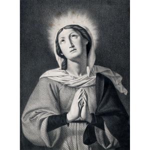 1830s French Artist, Virgin In Prayer (after A Painting By Sassoferrato)