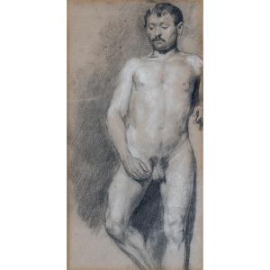 Austrian School Circa 1900, Academic Study Of A Male Nude