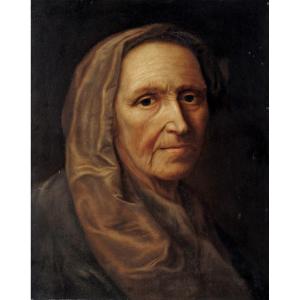 French School, Circa 1860, Portrait Of An Elderly Lady
