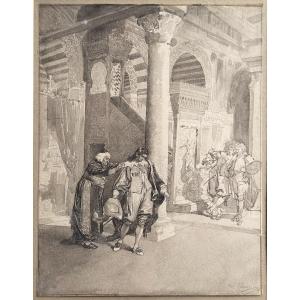 Adolphe Lalauze, Scene From Gil Blas: Gil Blas Dismissed By The Archbishop Of Granada