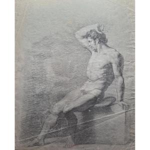 French Neoclassical School, Circa 1820, Academic Male Nude