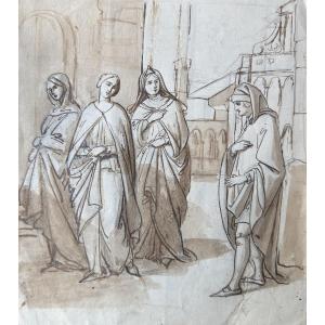 Giacinto Massola, Dante And Beatrice, Episode Of La Vita Nuova
