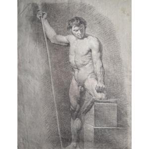 French Neoclassical School, Circa 1820, Academic Male Nude