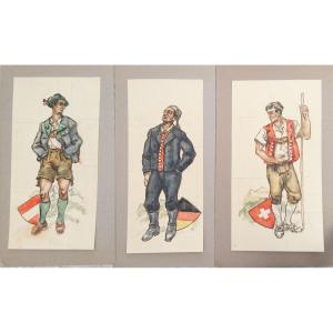 Dorschner, Series Of Three Allegorical Male Figures 