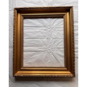 Gilded Frame With Pearl Decoration And Foliate Frieze – 45 X 39 Cm