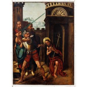 Spanish School 16th Century – Beheading Of Saint John The Baptist, Renaissance Panel