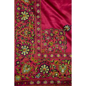 Mughal Tent Or Indian Palace Valance In Embroidered Satin - 19th Century