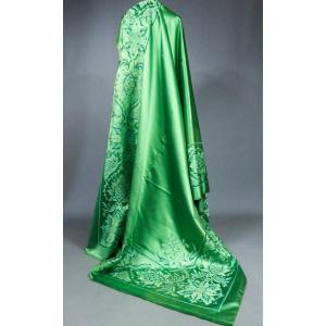 Damask Satin Hanging - Lyon Manufacture Jm Piotet & J. Roque Circa 1900