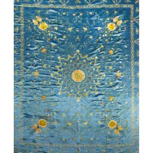 China / Canton Embroidered Satin Wall Hanging For Export Compagnie Des Indes - Europe Circa 1780