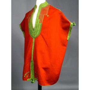 Ceremonial Jebba Tunic In Embroidered Silk Felt - Tunisia Circa 1900