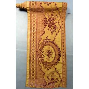 Chiseled Velvet Border In The Taste Of Philippe De Lassale - Late 18th Early 19th Century France