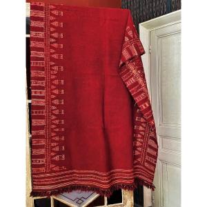 Bakhnoug Red Cochineal Paperback Hanging In Berber Wool - South Tunisia Circa 1920/1950