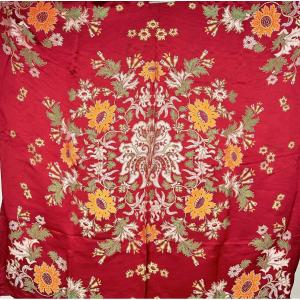 Art Deco Jacquard Woven Silk Table Mat France Circa 1930