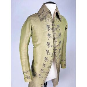 A Dressed Up In Changing Taffeta Embroidered With Cannetilles And Tinsel, Louis XVI Period