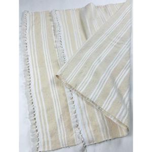 Berber Shawl Or Blanket In Handwoven Sheepskin Wool - Southern Tunisia Circa 1970-80