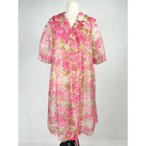 Printed Organza Ceremonial Coat In The Style Of Pierre Balmain - France Circa 1958-1962