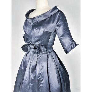 A Black Silk Cocktail Dress By Christian Dior Hc - Fuseau Line Autumn Winter 1957-1958