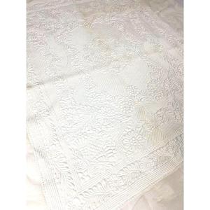 Boutis Quilt In White Batiste - Provence, Circa 1850