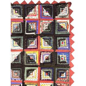 Mini Lattice Or Log Cabin Patchwork - United States, Late 19th Century