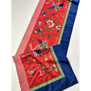 An Embroidered Satin Temple Banner - China, Circa 1900-1930