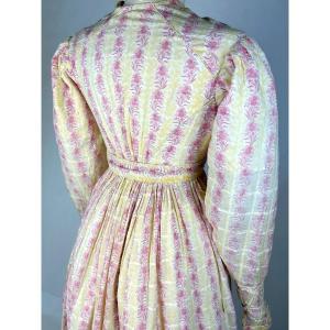 Printed Muslin Summer Dress - England Regency Period Circa 1820