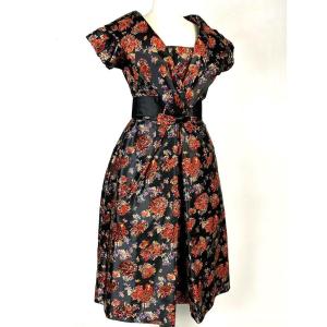 Velvet Sabre Cocktail Dress - France Circa 1955