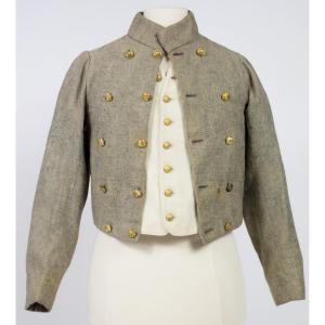 Frac & Boy's Vest In Heathered Indigo Wool - France Circa 1880-1900
