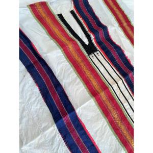 A Cotton Berber Blouse And Silk Ribbons - South Tunisia Circa 1920