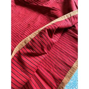 Provencal Work Skirt In Cotton Dite Chemin De Fer Exceptional Condition - Provence 1860-1890