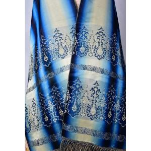 Edging And Shaded Silk Satin Scarf - Spain Circa 1860