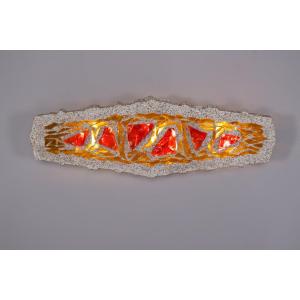  Brutalist Wall Lamp In Concrete And Glass.