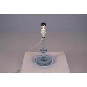 Crystal Lamp Base Holmegaard Sweden, 1970's