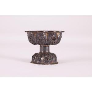 Tibet China Silver Butter Lamp