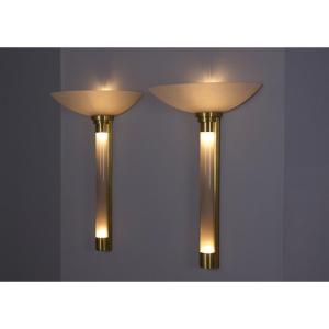 Pair Of Ricardo Bofill & Light Wall Lights For Swift.