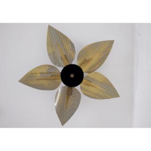 Perforated Brass Petal Ceiling Light.