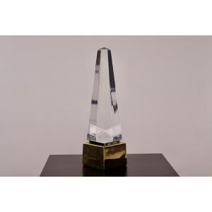 “obelisk” Lamp In Lucite.