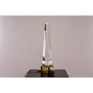 “obelisk” Lamp In Lucite.